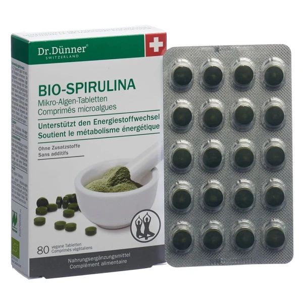 Hier sehen Sie den Artikel DÜNNER Bio Spirulina aktives Leben Tabl 80 Stk aus der Kategorie Nahrungsergänzungsmittel. Dieser Artikel ist erhältlich bei pedro-shop.ch