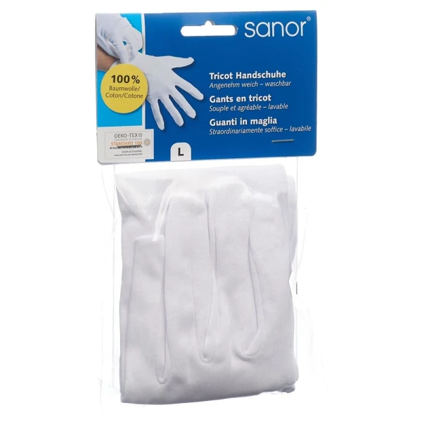 Hier sehen Sie den Artikel SANOR Tricot Handschuhe L 1 Paar aus der Kategorie Trikothandschuhe. Dieser Artikel ist erhältlich bei pedro-shop.ch
