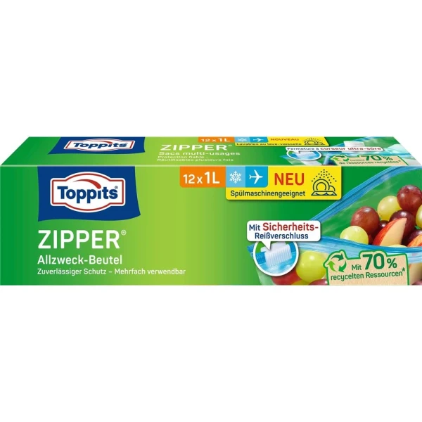 TOPPITS Zipper Allzweckbeutel 1l 12 Stk