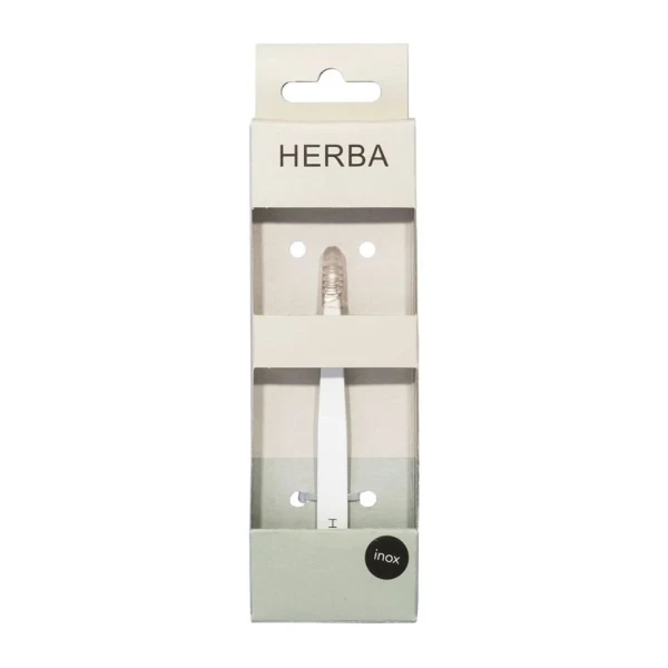 HERBA Pinzette schräg Inox weiss