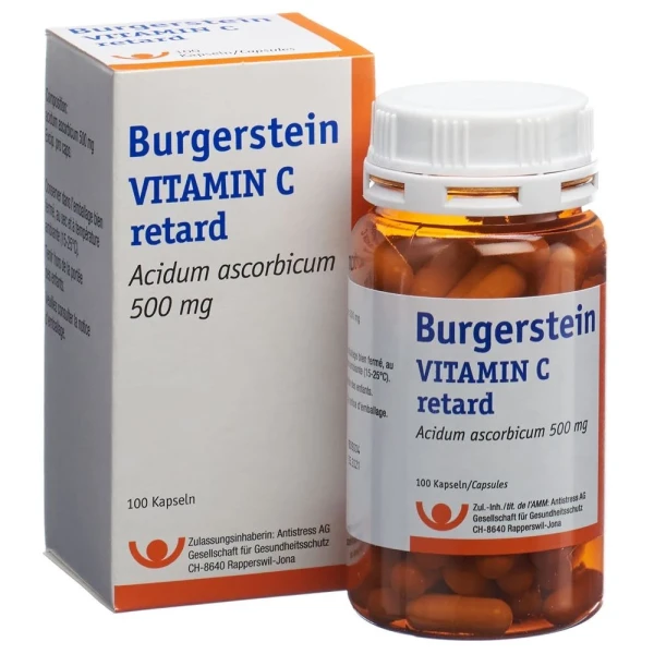 Hier sehen Sie den Artikel BURGERSTEIN Vitamin C Ret Kaps 500 mg 100 Stk aus der Kategorie Arzneimittel der Liste D. Dieser Artikel ist erhältlich bei pedro-shop.ch