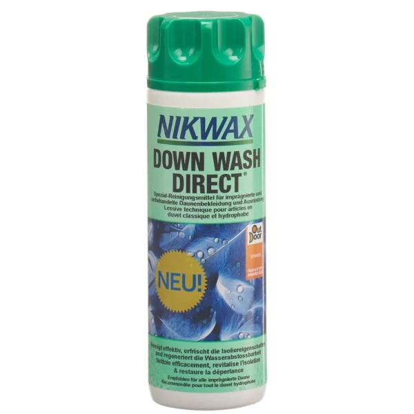 Hier sehen Sie den Artikel NIKWAX Down Wash Direct Fl 300 ml aus der Kategorie Waschmittel flüssig. Dieser Artikel ist erhältlich bei pedro-shop.ch