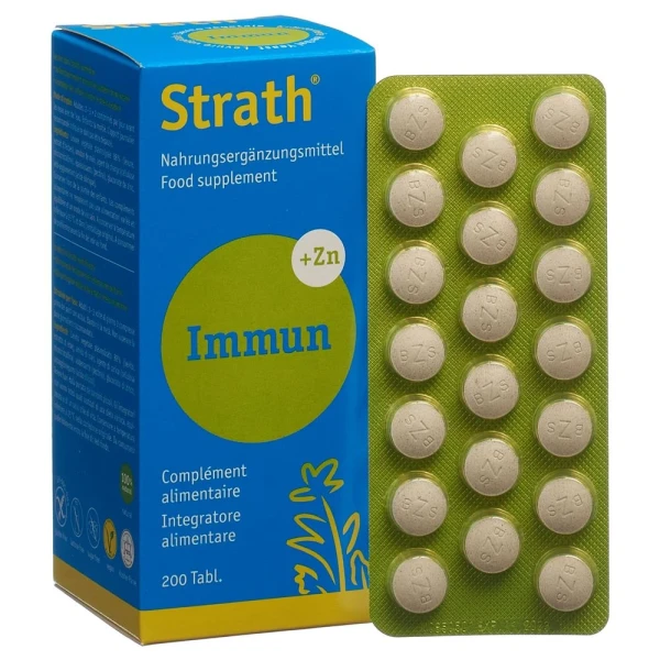 Hier sehen Sie den Artikel STRATH Immun Tabl Blist 200 Stk aus der Kategorie Nahrungsergänzungsmittel. Dieser Artikel ist erhältlich bei pedro-shop.ch