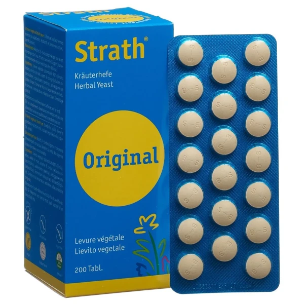 Hier sehen Sie den Artikel STRATH Original Tabl 200 Stk aus der Kategorie Nahrungsergänzungsmittel. Dieser Artikel ist erhältlich bei pedro-shop.ch