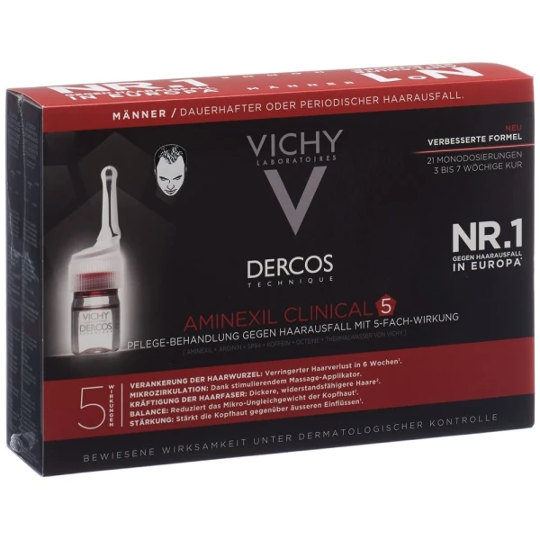 Hier sehen Sie den Artikel VICHY Dercos Aminexil Clinical 5 Männer 21 x 6 ml aus der Kategorie Haar-Spülungen/Kuren. Dieser Artikel ist erhältlich bei pedro-shop.ch