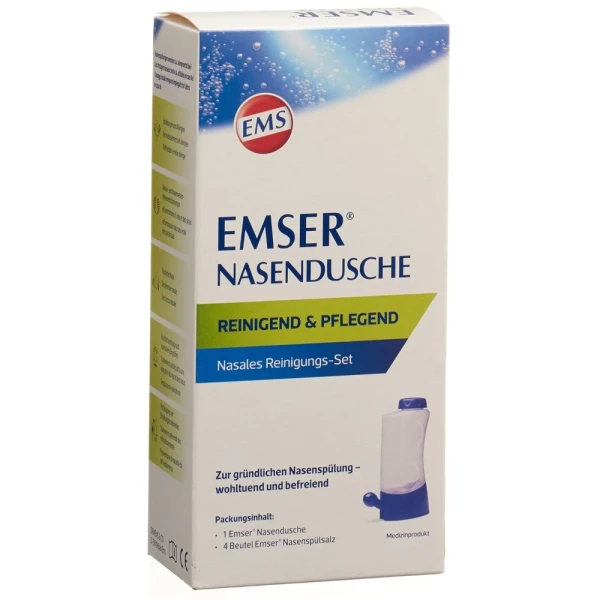 Hier sehen Sie den Artikel EMSER Nasendusche + 4 Btl Nasenspülsalz aus der Kategorie Nasenduschen/Nasenpümpchen und Nasenfilter. Dieser Artikel ist erhältlich bei pedro-shop.ch