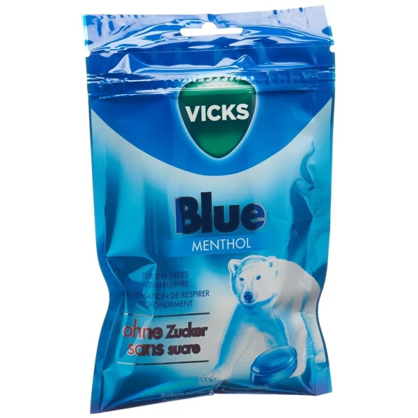 Hier sehen Sie den Artikel VICKS Blue ohne Zucker Btl 72 g aus der Kategorie Bonbons für Hals und Rachen. Dieser Artikel ist erhältlich bei pedro-shop.ch