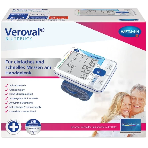 Hier sehen Sie den Artikel VEROVAL Handgelenk-Blutdruckmessgerät aus der Kategorie Blutdruckmessgeräte Handgelenk. Dieser Artikel ist erhältlich bei pedro-shop.ch