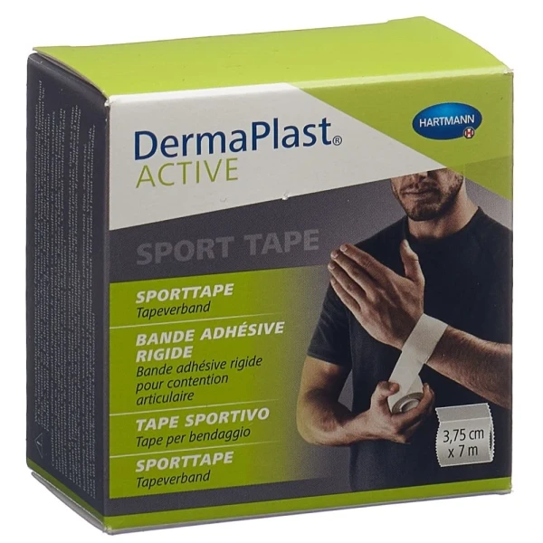 Hier sehen Sie den Artikel DERMAPLAST Active Sporttape 3.75cmx7m aus der Kategorie Pflasterbinden/Tape und Zubehör. Dieser Artikel ist erhältlich bei pedro-shop.ch