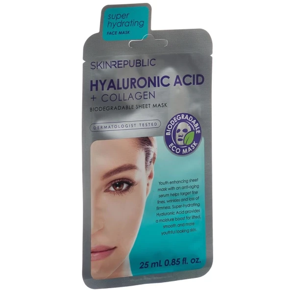 Hier sehen Sie den Artikel SKIN REPUBLIC Hyaluron Acid Collag Face Mask 25 ml aus der Kategorie Gesichts-Masken. Dieser Artikel ist erhältlich bei pedro-shop.ch