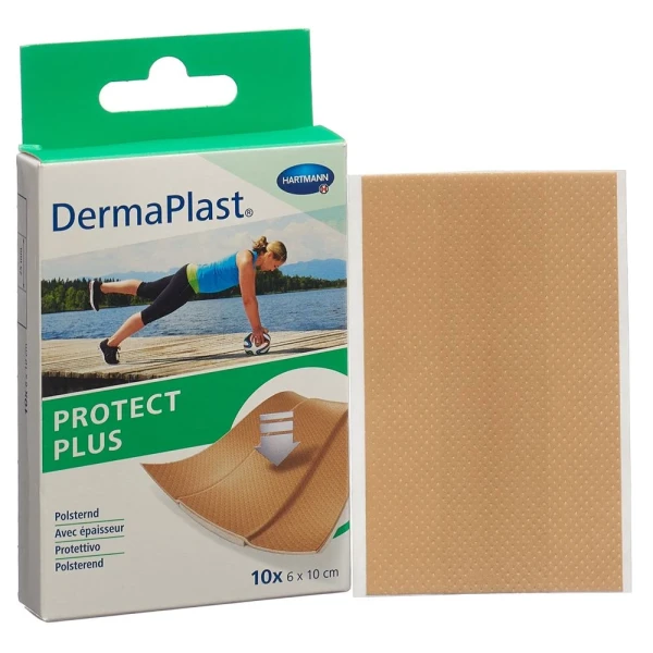 Hier sehen Sie den Artikel DERMAPLAST ProtectPlus 6x10cm 10 Stk aus der Kategorie Schnellverbände Plastik. Dieser Artikel ist erhältlich bei pedro-shop.ch