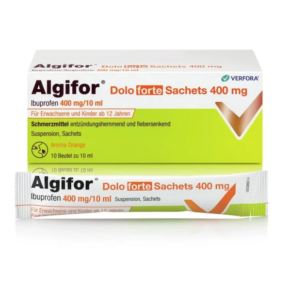 Hier sehen Sie den Artikel ALGIFOR Dolo forte Susp 400 mg/10ml 10 Btl 10 ml aus der Kategorie Arzneimittel der Liste D. Dieser Artikel ist erhältlich bei pedro-shop.ch