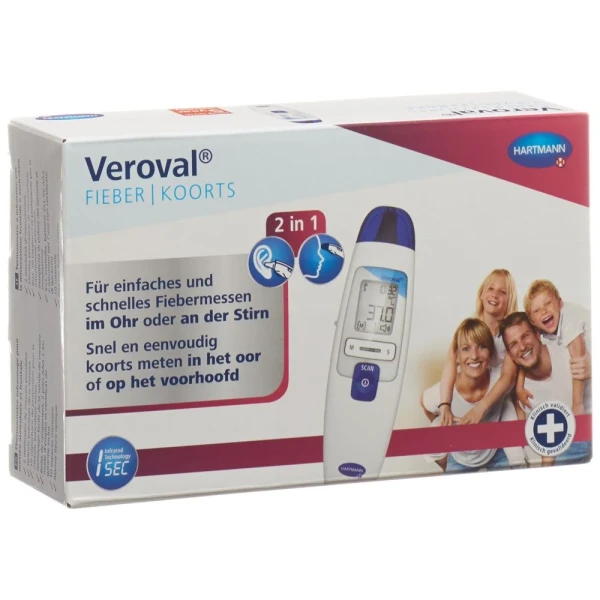 Hier sehen Sie den Artikel VEROVAL 2in1 IR-Thermometer aus der Kategorie Fieberthermometer und Zubehör. Dieser Artikel ist erhältlich bei pedro-shop.ch