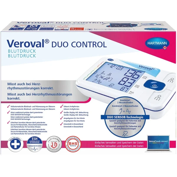 Hier sehen Sie den Artikel VEROVAL duo control M aus der Kategorie Blutdruckmessgeräte Oberarm. Dieser Artikel ist erhältlich bei pedro-shop.ch