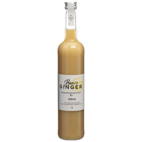 Hier sehen Sie den Artikel BEN S GINGER Ingwerkonzentrat bio Fl 500 ml aus der Kategorie Frucht- und Gemüsesäfte/Sirupe und Zubehör. Dieser Artikel ist erhältlich bei pedro-shop.ch