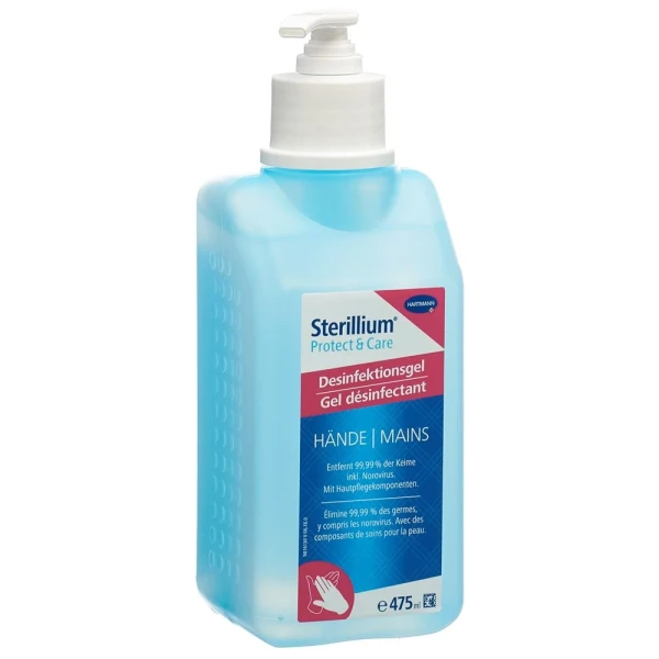 Hier sehen Sie den Artikel STERILLIUM Protect&Care Gel Fl 475 ml aus der Kategorie Haut- Wunden- und Händedesinfektion. Dieser Artikel ist erhältlich bei pedro-shop.ch