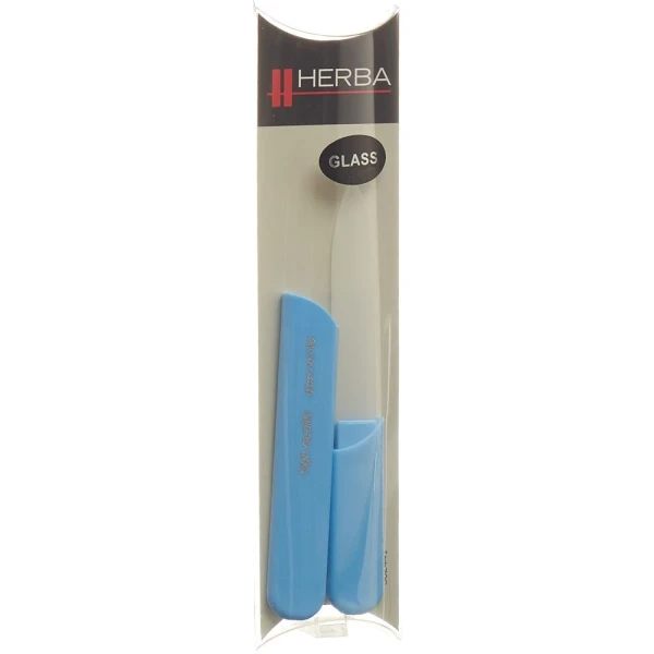 Hier sehen Sie den Artikel HERBA Glasnagelfeile mit Schutzkappe 13cm hellblau aus der Kategorie Nagelfeilen. Dieser Artikel ist erhältlich bei pedro-shop.ch