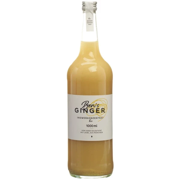 Hier sehen Sie den Artikel BEN S GINGER Ingwerkonzentrat bio Fl 1000 ml aus der Kategorie Frucht- und Gemüsesäfte/Sirupe und Zubehör. Dieser Artikel ist erhältlich bei pedro-shop.ch