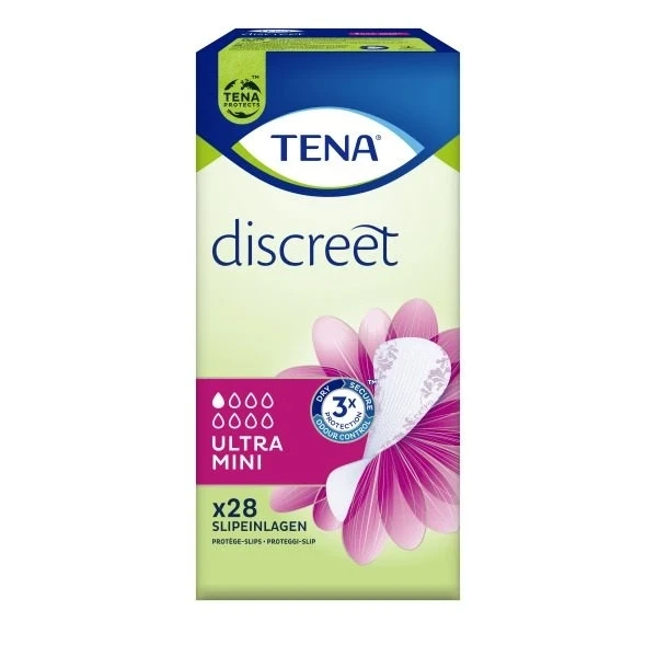 Hier sehen Sie den Artikel TENA discreet Ultra Mini 28 Stk aus der Kategorie Inkontinenz Einlagen. Dieser Artikel ist erhältlich bei pedro-shop.ch