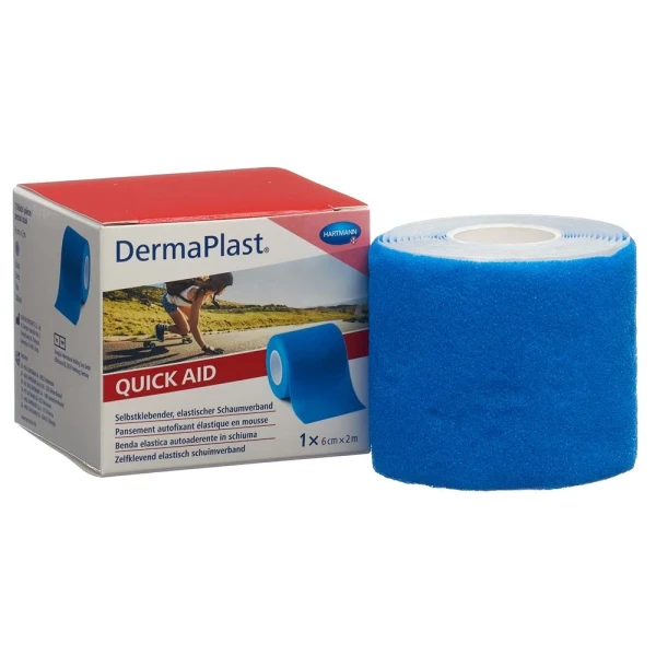 Hier sehen Sie den Artikel DERMAPLAST QuickAid 6cmx2m blau aus der Kategorie Schnellverbände Plastik. Dieser Artikel ist erhältlich bei pedro-shop.ch