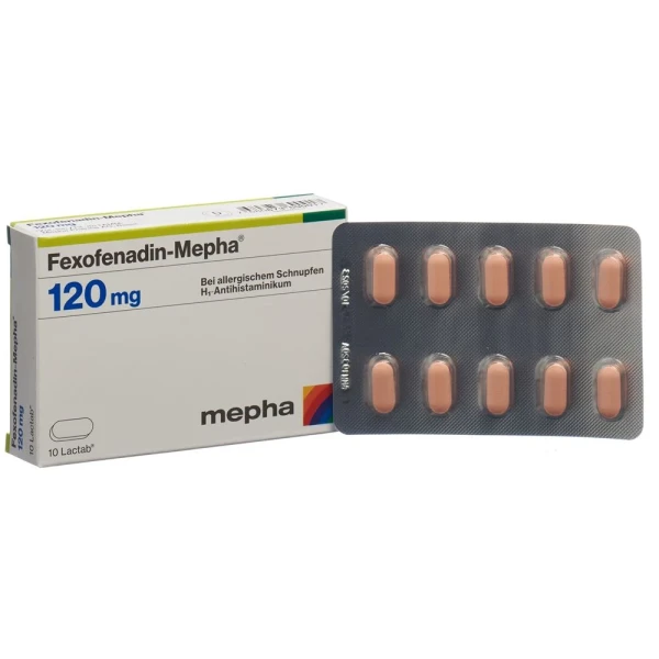 Hier sehen Sie den Artikel FEXOFENADIN Mepha Lactab 120 mg 10 Stk aus der Kategorie Arzneimittel der Liste D. Dieser Artikel ist erhältlich bei pedro-shop.ch