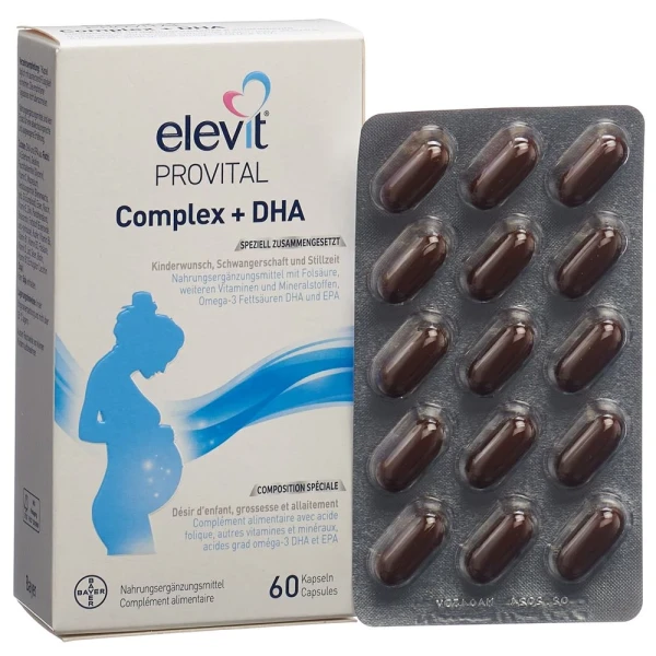 Hier sehen Sie den Artikel ELEVIT Provital DHA Kaps 60 Stk aus der Kategorie Nahrungsergänzungsmittel. Dieser Artikel ist erhältlich bei pedro-shop.ch