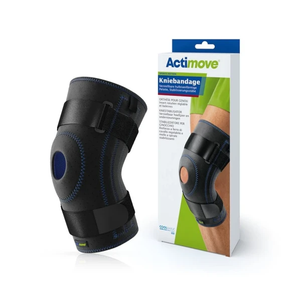 ACTIMOVE Sport Kniebandage L Pelotte Stabil Stäbe