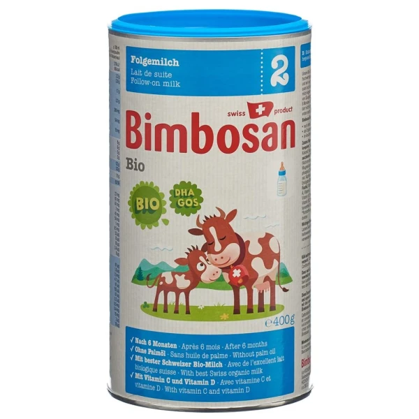 Hier sehen Sie den Artikel BIMBOSAN Bio 2 Folgemilch Ds 400 g aus der Kategorie Milch und Schoppenzusätze. Dieser Artikel ist erhältlich bei pedro-shop.ch