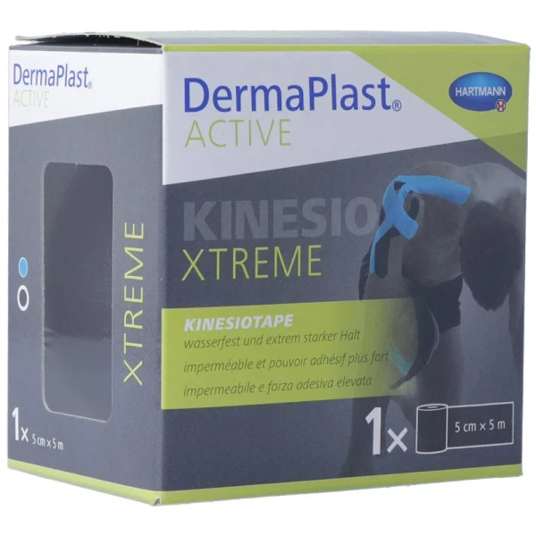 Hier sehen Sie den Artikel DERMAPLAST Active Kinesiotape Xtreme 5cmx5m schwa aus der Kategorie Pflasterbinden/Tape und Zubehör. Dieser Artikel ist erhältlich bei pedro-shop.ch