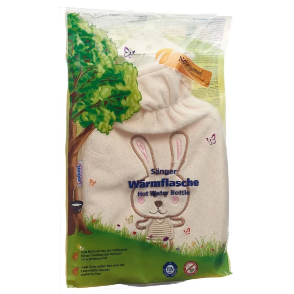 SÄNGER Wärmflasche Naturkau Velourb 0.8l Hase