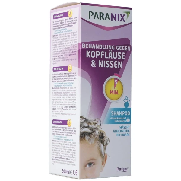 Hier sehen Sie den Artikel PARANIX Shampoo 5 Minuten + Kamm 200 ml aus der Kategorie Insektenschutz feste und flüssige Form. Dieser Artikel ist erhältlich bei pedro-shop.ch