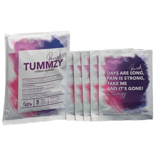 TUMMZY Mens Pflaster 10x13cm selbstwärm nat 5 Stk