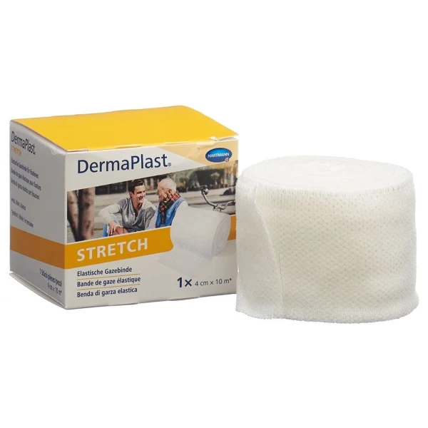 DERMAPLAST STRETCH Gazebinde 4cmx10m weiss
