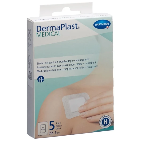 DERMAPLAST Medical Vliesverband 7.2x5cm 5 Stk