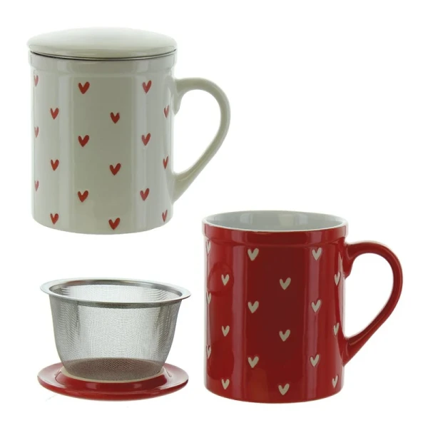 Hier sehen Sie den Artikel HERBORISTERIA Tasse Heart Red&White mit Sieb aus der Kategorie Teekannen/Teemaschinen und Zubehör. Dieser Artikel ist erhältlich bei pedro-shop.ch