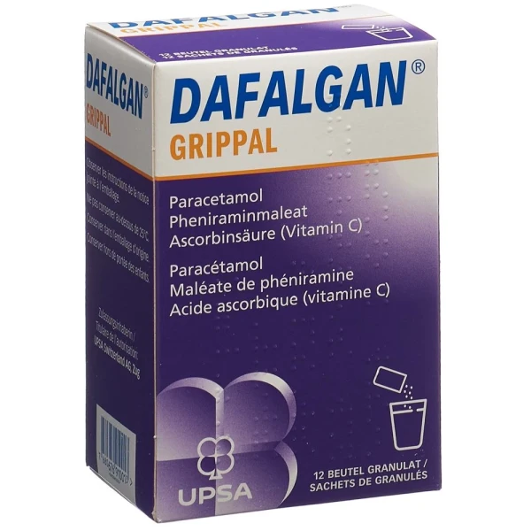 Hier sehen Sie den Artikel DAFALGAN GRIPPAL Gran Btl 12 Stk aus der Kategorie Arzneimittel der Liste D. Dieser Artikel ist erhältlich bei pedro-shop.ch