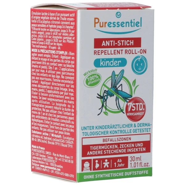 PURESSENTIEL Anti-Stich Abwehr Roll on Kind 30 ml