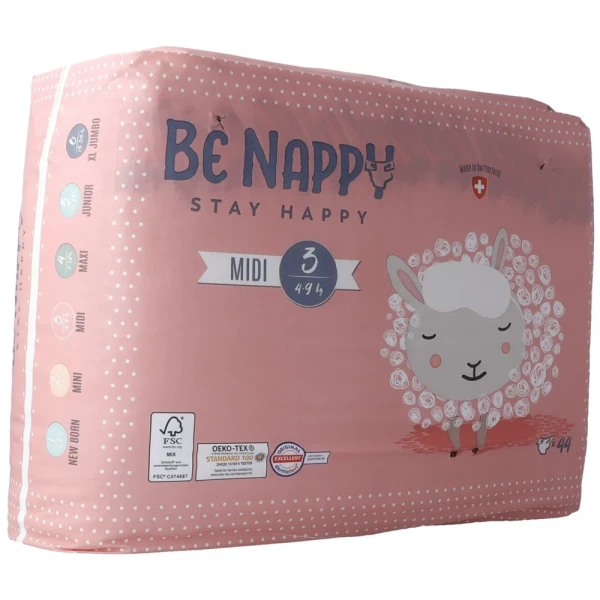 BE NAPPY Windeln Gr3 4-9kg Midi 44 Stk
