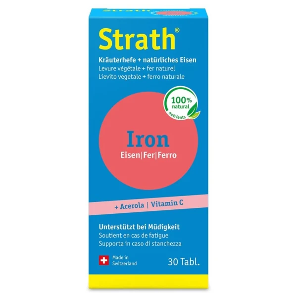 Hier sehen Sie den Artikel STRATH Iron natürl Eisen+Kräuterhefe Tabl 30 Stk aus der Kategorie Nahrungsergänzungsmittel. Dieser Artikel ist erhältlich bei pedro-shop.ch