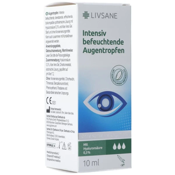 LIVSANE Intensiv befeucht Augentropfen Fl 10 ml