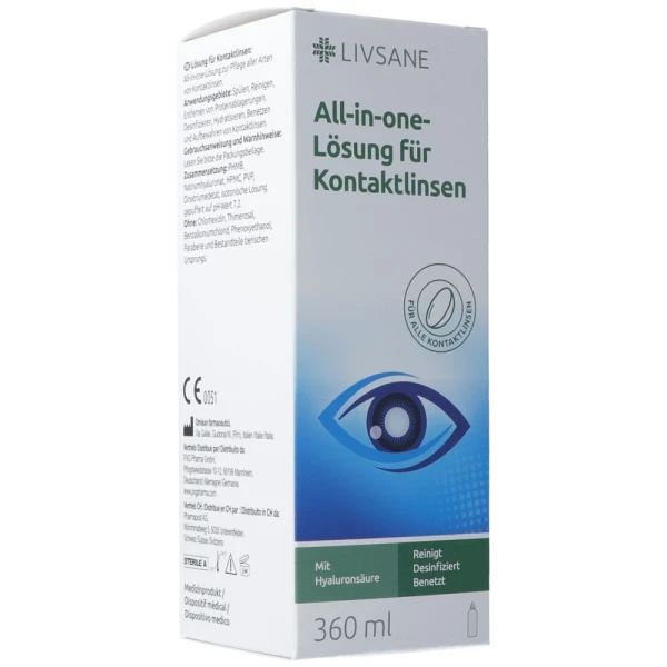 LIVSANE All-in-one-Lösung f Kontaktlinsen 360 ml