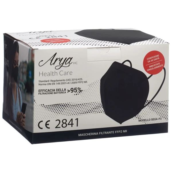 ARYA Atemschutzmaske FFP2 schwarz Box 50 Stk
