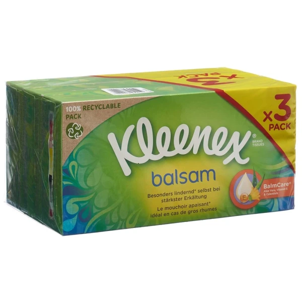 KLEENEX Balsam Taschentücher Box Trio 3 x 56 Stk