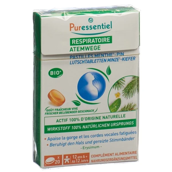 PURESSENTIEL Lutscht Atemwege Minze-Kief Fl 20 Stk