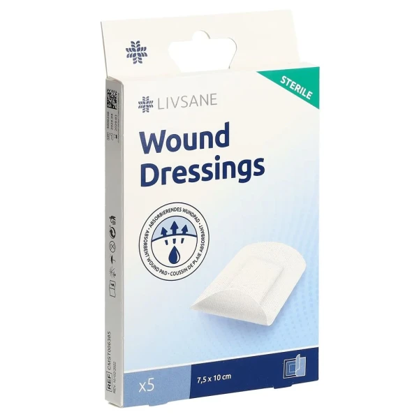 LIVSANE Sterile Wound Dressings 10x15cm 5 Stk