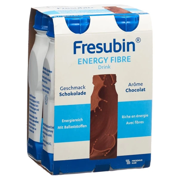 Hier sehen Sie den Artikel FRESUBIN Energy Fibre DRINK Schokolade 4 Fl 200 ml aus der Kategorie Trink- und Sondennahrung. Dieser Artikel ist erhältlich bei pedro-shop.ch