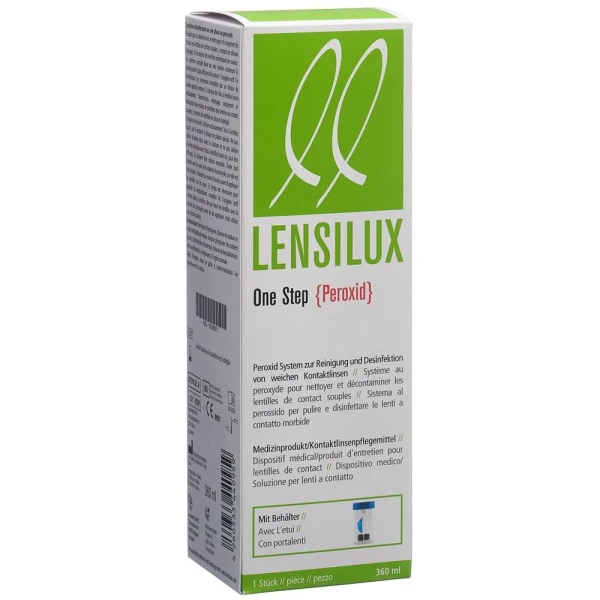 Hier sehen Sie den Artikel LENSILUX One Step Perox Platin +Kataly Behä 360 ml aus der Kategorie Kontaktlinsen-Zubehör. Dieser Artikel ist erhältlich bei pedro-shop.ch