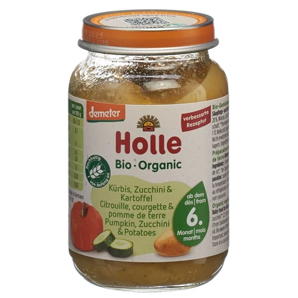 HOLLE Kürbis Zucchini & Kartoffel Glas 190 g