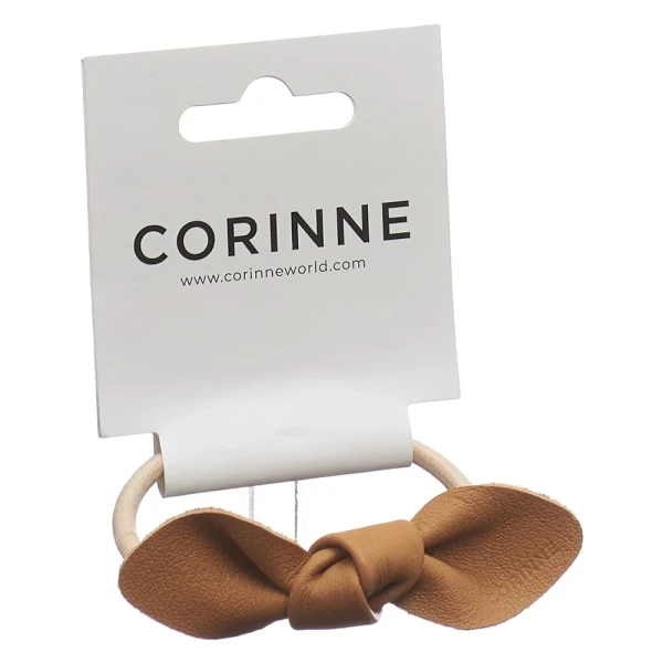 CORINNE Haargummi Leather small Hair camel