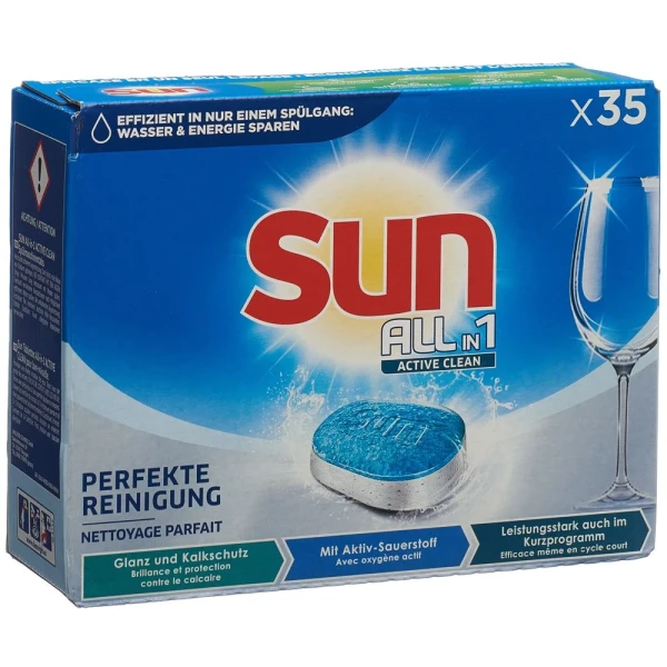 SUN All-in-1 Active Clean Tabs Regular Box 35 Stk